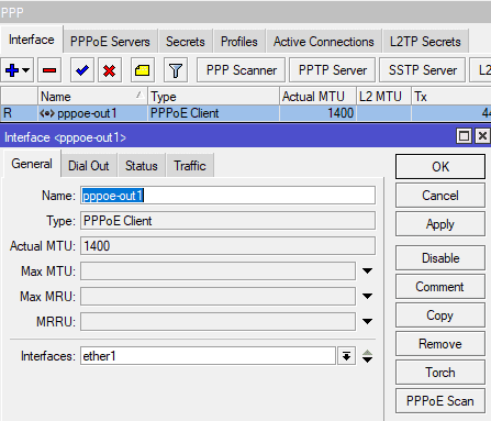 Настройка 2 провайдеров в MikroTik, PPPoE client